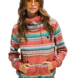 Aviator Nation Tulum Ninja Hoodie Red Sz Medium